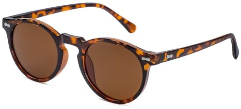 LOJUDI Kids Sunglasses Boys Girls - Polarised Round Childrens Sunglasses Mirrored Cool Style Retro Sun Glasses for UV400 Protection-Tortoiseshell/Brown