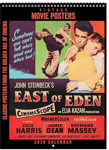 Asgard Press 2026 Vintage Movie Posters Deluxe Wall Calendar, 16 Months, Frame-Ready Classic Movie Poster Art with Commentary, 11”x30” (Size When Open)