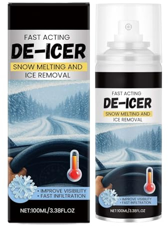 Generico Spray Sghiacciante per Il Parabrezza,100 ml Antigelo a Lunga Durata | Spray Sbrinante per Ghiaccio su Vetro Auto,per Brina Congelatore Esterno Finestre Inverno