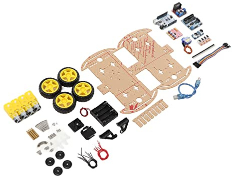 SALALIS Smart Robot Car Chassis Kit med Utmärkta Komponenter för Spårning Av Motorsystem, för 4WD -entusiaster