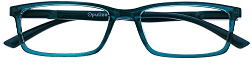 OPULIZE See - Occhiali da Lettura Filtro Luce Blu Montatura Stretta Cerniere a Molla Migliorano il Sonno Gaming Computer Anti Riflesso Turchese Uomo Donna B9-Q+2.50
