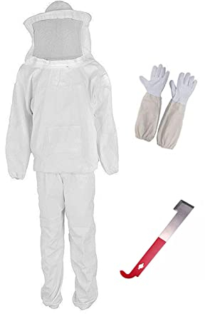 Bee Suit, Protective Veil Suit, Breathable Beekeeping Supplies,Full Body Beekeeper Clothing, including Jacket, Pants,Gloves, Scraper