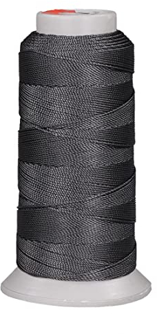 Langlauf Schuhbedarf Sattlergarn - Polyester Ledergarn in Handwerksqualität (200 m/Stärke 8/3) I extrastarkes Polstergarn Nähgarn - Reißfest - UV-Beständig - Outdoor Nähgarn für Leder (dunkelgrau)