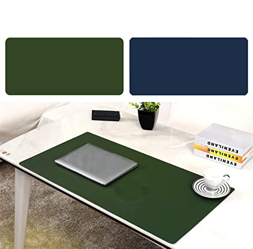 Lifup Wasserdicht PU Leder Schreibtischunterlage Rutschfeste Mauspad für Büro und Zuhause Doppelseitig Grün Marinenblau 140x60cm