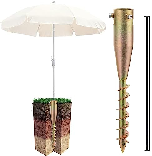 HORSE SECRET Support de parasol coloré en métal lourd, 43 cm, ancre avec tige de vissage, piquet de terre avec diamètre de tige
