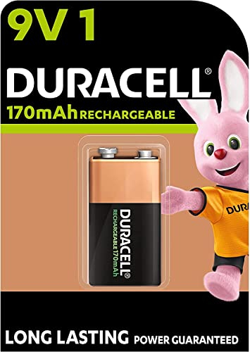 1 x Duracell 9 V recargables 170 mAh (1 blíster de 1 batería) 1 pila