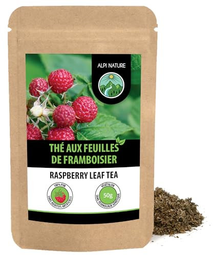 Alpi Nature Té de Hojas de Frambuesa 50g, Hojas de Frambuesa Secas y Cortadas, Té Suelto