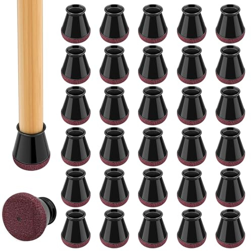 PISAO 32 Stycken Runda Svarta Stolbenskydd(Passform: 14–20 mm)