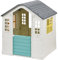 Baroni Toys Spielhaus für Kinder für drinnen unddraußen, Gartenhaus aus Kunststoff mit Tür und Fenster zum Öffnen mit Kleiner Tür für Tiere, für Kinder ab 2 Jahren, 109x95x87,5 cm, Klassisch