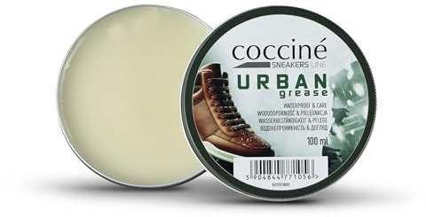 Coccine - Schuhcreme Farblos Urban Grease, Lederfett für Leder Sportschuhe, Sneakers Schuhfett, Hochwertiges Universalfett, Imprägniert und Pflegt Schuhe, Lederpflege, Schuhpflege, Schuh Creme-100ml