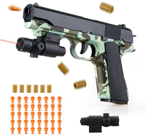 SK MISS Pistolas de Juguete para Niños, Verde Blaster Juegos de Juguete Educativo, Pistola de Niños de Espuma de Bala Suave, Cumpleaños de Regalo para 14+ años, Funcionamiento Continuo