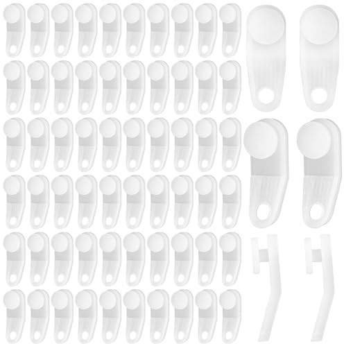 100 Pcs Plastic Curtain Hooks, Curtains Track Gliders, White Traverse Curtain Rod, Glider Hooks Rail Replacement Window Door Shower Curtains Accessories