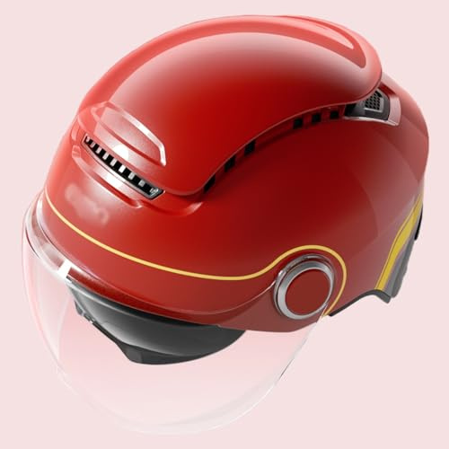 Casco Da Ciclomotore Alla Moda, Casco Jet Con Visiera Parasole, Casco Da Moto Aperto Omologato ECE 22.06, Casco Da Scooter Per Uomo E Donna, Mezzo Casco Da Moto E,54-62cm