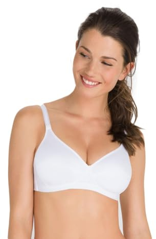 Playtex Reggiseno Basic Support Senza Ferretto in Microfibra Liscia Art. P00BD (38 C - IT 5 C, Bianco)
