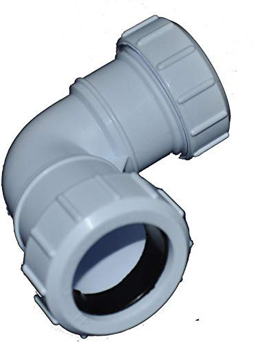 Compression 40mm Waste Pipe 90 Degree Bend - Pack of 2