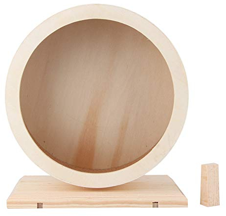 Hamsterrad Holz Kleintierzubehör Laufrad Hamster Holzlaufrad Holz Laufrad Spielzeug für Rennmäuse, Chinchillas, Mäuse und Andere Kleintier Haustier (S)