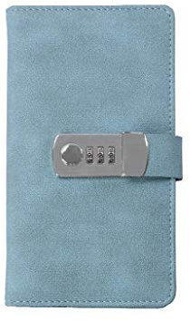 Journal carnet Journal avec Journal de Verrouillage Simple A6 Portable Portable Porte-Notes littéraire rétro épaissi-bail Portable Affaires de Bureau d'école (Color : Blue)