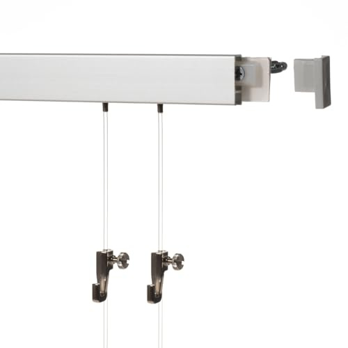 3 Meter (2 x 1,5m) SOFT-RAIL® Bilderschienen Set BUDGET (S), Silber-matt eloxiert, versch. Längen und Farben