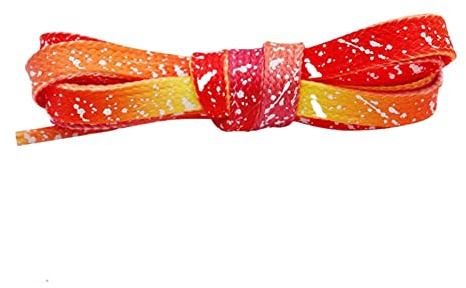 Chlikeyi Cordón Salpicado Tinta Luminoso Fluorescente Lona Zapatos Cordones Planos