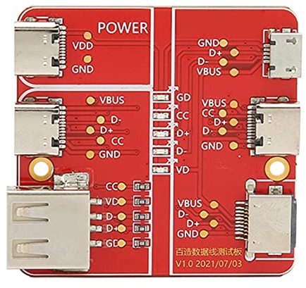 Scheda di Test di Ricarica Tester per Cavi USB, Scheda per Cavi Dati 3 in 1 Triade Universale Ad Alta Precisione Micro Dispositivo di Tipo C Accurato per Interfaccia IOS