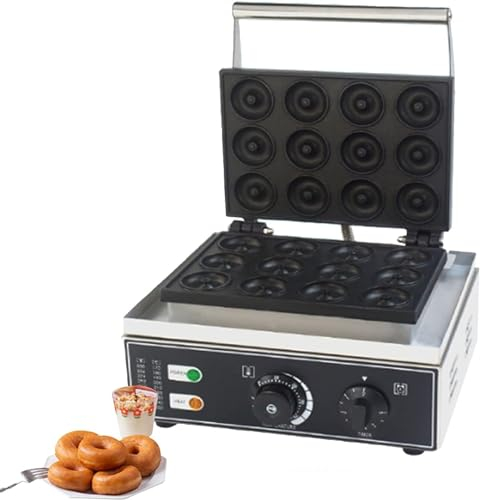 MAXCBD Macchina for dolcetti compatta Commerciale, Crea deliziose Ciambelle, Cake Pops e Waffle, 1500 W, deliziose Ciambelle, Cake Pops e Waffle, Piastre Rimovibili antiaderenti Facili da Pulire