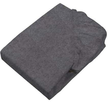 sleepling Biber Spannbetttuch Melange, Feinbiber Spannbettlaken, Made in Germany, Matratzen bis 23 cm Höhe, Rundum Gummizug, Ökotex, waschbar 60 Grad, 140 x 200, dunkelgrau meliert