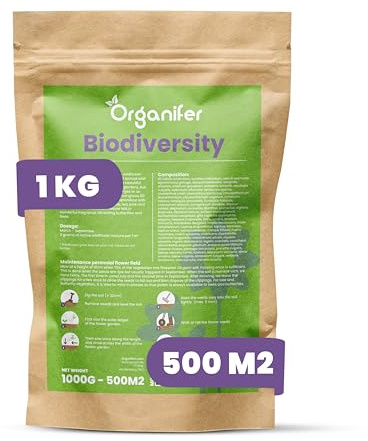 Mélange De Fleurs Sauvages - 1kg = 500m2 | Mélange De Graines De Fleurs Sauvages Vivaces - Fleurs Sauvages - Graines De Fleurs Sauvages - 62 Espèces - Organifer