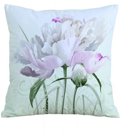 AELKSP Kissenbezug Kissenhülle Haus Dekorativ Für Jungen/Mädchen Wohnzimmer Schlafzimmer Sofa Stuhl Kissenbezüge,Blumendekor, Florale rosa Rosen, Tulpen, abstrakte Blätter mit Blütenblättern,50x50 cm