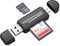 Gments Micro and USB 2.0 SD Card Reader SD Memory Card Adapter TF Card Reader OTG Device Adaptor for Reading SD/SDXC/SDHC, UHS-I SD/SDHC/SDXC, MMC, RS-MMC, Black