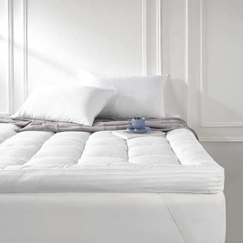 Snuggledown Hotel Mattress Topper Kingsize Bed - 10cm Extra Deep Box-Quilted Bed Topper for 5-Star Comfort, Ultra-Soft & Breathable, Non-Allergenic, Elasticated Straps, 2-Year Guarantee (150 x 200cm)