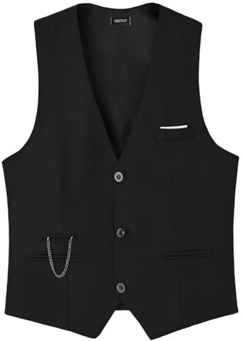 ERZTIAY Men's Vest Formal Suit Vest Business Slim Fit Sleeveless Vest Waistcoat
