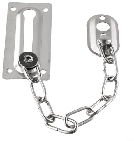Besttoolifes Chaîne de porte de sécurité en acier inoxydable avec boucle de sécurité d'hôtel avec ressort antivol à ressort