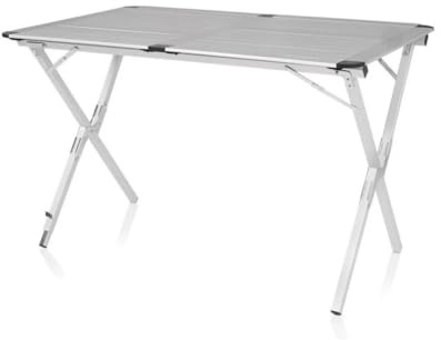 BERARDI B.INTERIORS Tavolo da Campeggio Pieghevole in Alluminio, 110x70 cm, Altezza Regolabile, 4 Persone