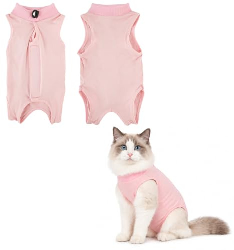 ZEMINRI Body Chat Post Operatoire Femelle Vetement pour Chat Pratique(M)