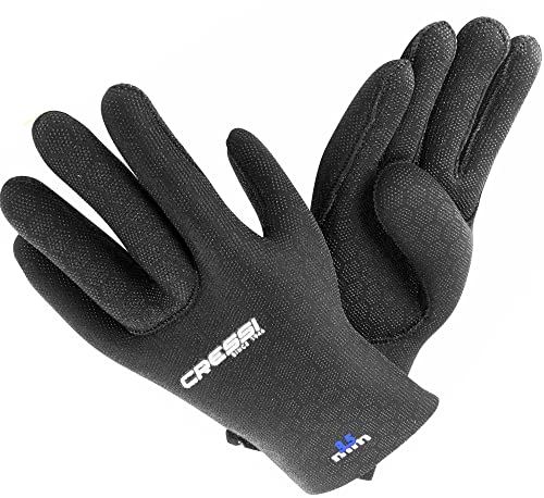 Cressi Neoprenhandschuhe High Stretch, Schwarz/Logo Blau, S