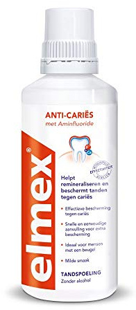 Elmex Bain de bouche contre les caries - 400 ml - Protection des cavités - Non gonflé - Pour adulte