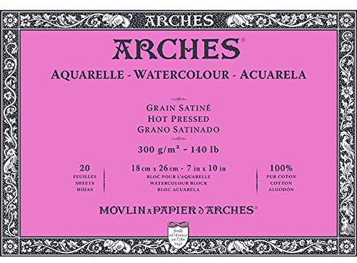 Arches - Aquarelle Block - 18 x 26 cm - 300gm² - Satin - White