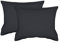 jilda-tex 2er Pack Zierkissenhülle Stone-Washed Renforce Lissabon 100% Bio-Baumwolle Knitterlook Stehsaum Bügelfrei Uni Leinen-Optik Bügelfrei GOTS Made in Green (Anthrazit, 2X 45 x 45 cm)