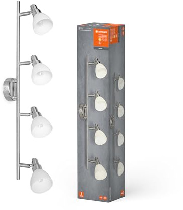 LEDVANCE LED Spotlight, 4-flammiger hochwertiger Spotstrahler aus Aluminium, geeignet für Wand und Decke Innen, austauschbare 2W G9-Leuchtmittel enthalten, Warmweiß (2700K), LED SPOT G9 4x2W