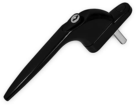 Yale uPVC Universal Window Handle Inline Locking Espag Double Glazing Black 40mm