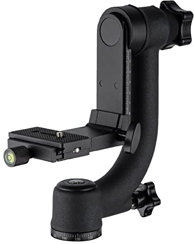 Selens Tripod Gimbal Head DSLR Camera Panorama 360 Degree for Animal Bird Sports Outdoor Photography, Professional Aluminum Alloy Head with 1/4 Quick Release Plate & 3/8 Standard Thread