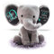 Personalisierte Geschenke Baby Elefant Junge Kuscheltier Mädchen Plüsch Geschenkidee zur Geburt & Taufe personalisiert mit Namen Geburtsdaten Taufspruch (Grau)