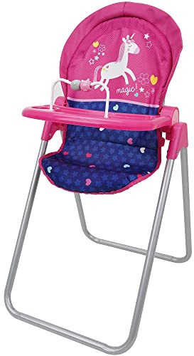 509 Crew Unicorn Doll Highchair - Kids Pretend Play Highchair w/Front Feeding Tray, Fits Dolls up to 21, Ages 3+