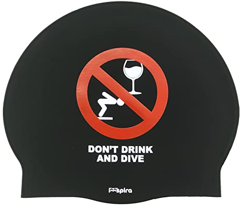 Silikonbadekappe Don't Drink and Dive | Schwimmkappe | Bademütze | Badekappe | Bademütze | Badekappe | Kunst und Schwimmen