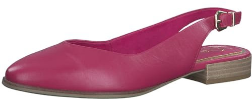 MARCO TOZZI Damen Slingpumps mit Verstellbarem Riemen aus Leder, Rosa (Pink), 39 EU