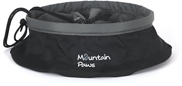 Mountain Paws Zusammenklappbarer Leichter Futternapf für Hunde mit Kordelzug