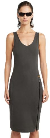 G-Star Mujer Overdyed Asymmetric Zip Dress