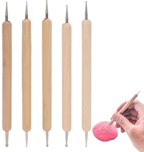 5 Stücke Prägestift,Embossing Stift,Dotting Tool,Töpferwerkzeug,Clay Tools,Diy Carving Stylus,Prägestift Werkzeug, Für Kohlenstoff-Transferpapier, Mandala-Felsmalerei, Töpferton-Handwerk, Prägekunst
