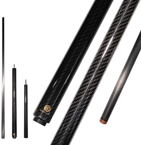 Handgjord biljardkö av kolfiber för åtta och nio svarta kulor 147 cm, 12,9 mm, tätning 1/3 (glänsande)