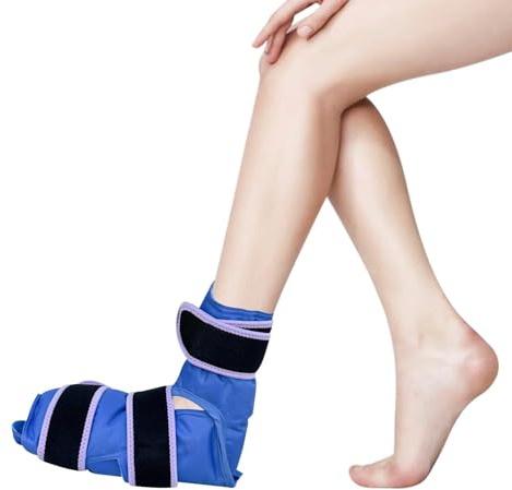 Crynvor 1 Unidad Bolsa de Hielo, Bolsa de Gel Frio y Calor, Bolsas Gel Frio Reutilizables con Correas, Paquete de Hielo para Pies, Terapia de Frío y Calor para Aliviar El Dolor(50x26.5cm, Azul)